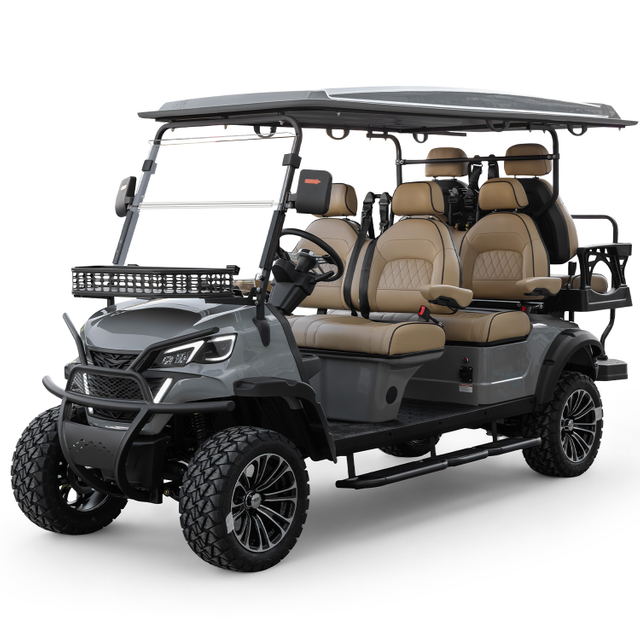 Factory Price 4+2 Seat Lithium Battery 6 Persons Lifted Electric Golf Buggy Hunting Cart